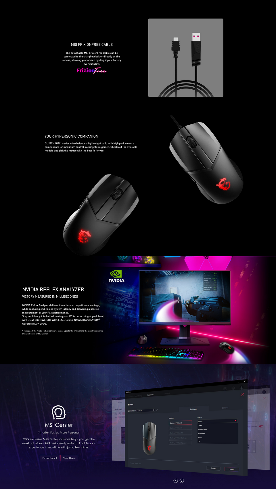 msi clutch gm41 wireless gaming mouse